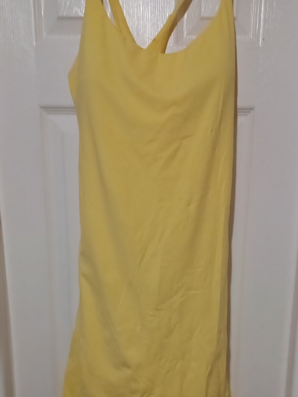 HALARA Pale Yellow Slip Dress with Thin Straps